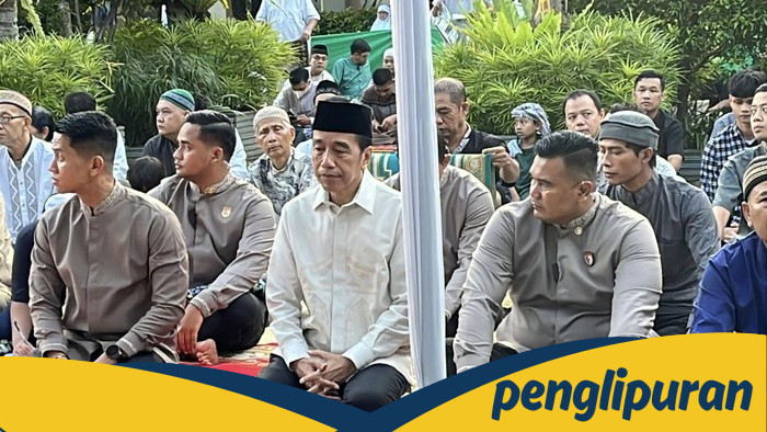 Jokowi dan Iriana Salat Id di Graha Saba Buana Solo - Update 2
