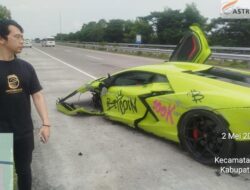 Terkuak! Misteri Mobil Mewah Lamborghini ‘Bitcoin’ yang Kecelakaan di Tol Jombang