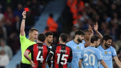 “Duel Api dan Bola: 2 Kartu Merah, Man City Kecilkan Bournemouth 3-1”