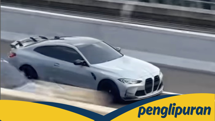 BMW Adu Cepat dengan Whoosh, Menyusup di Tol MBZ dengan Kecepatan Membahayakan!