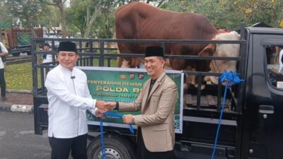 Polda Riau Salurkan 191 Ekor Hewan Kurban, Masyarakat Bersyukur