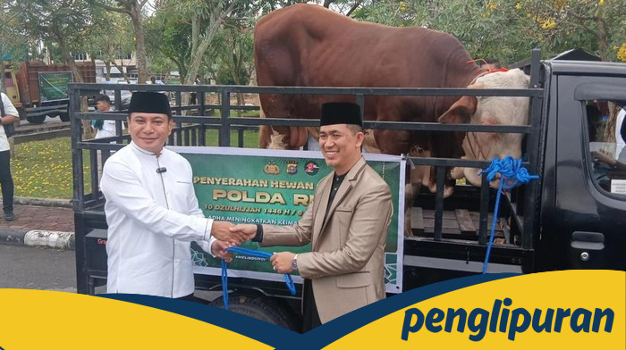 Polda Riau Salurkan 191 Ekor Hewan Kurban, Masyarakat Bersyukur