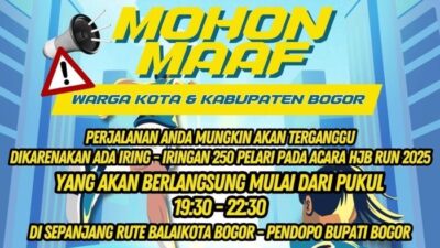 Malam Ini, Ada Event Lari dari Kota ke Bogor! Rute Ini Rawan Keblokade