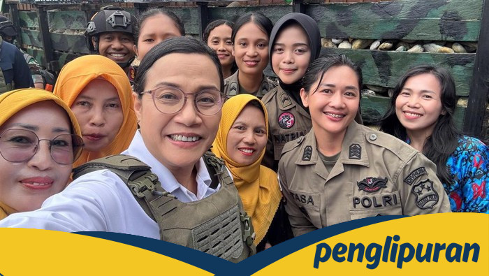 9 Polwan Brimob Lindungi Menkeu di Nduga, Operasi Damai Cartenz: Sinergi Trisentra