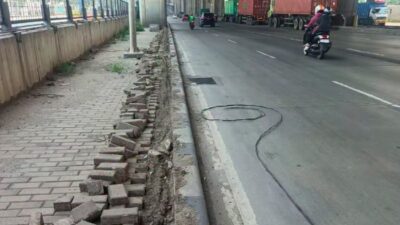Kriminal Malang: Maling Bongkar Trotoar di Koja untuk Curi Kabel Lampu Jalan