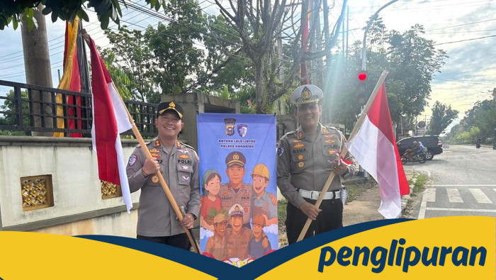 Polres Kuansing Bersama Warga, Syukur Merah Putih jelang HUT RI Ke-80