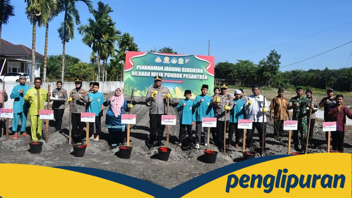 **Polres Kampar Serentak Tanam Jagung di 9 Ponpes, Mewujudkan Ketahanan Pangan Nasional**