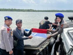 “Polres Meranti Kibarkan Merah Putih di Daratan dan Perairan, Nyatakan Kebangsaan jelang HUT RI”