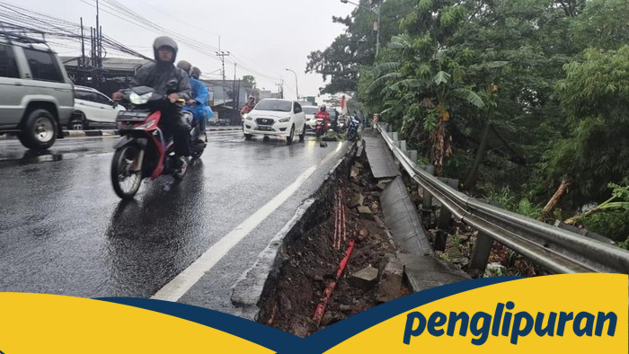 Awas Macet! Jalan di Cisalak Depok Amblas Usai Hujan Deras, Siapakah yang Bertanggung Jawab?