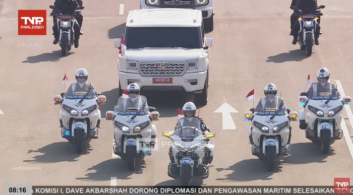 Prabowo-Gibran Menggunakan Maung Garuda Limousine Pindad di Sidang MPR RI