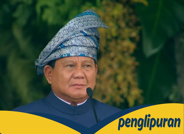 Pakai Tanjak Biru, Prabowo Pimpin Upacara Penurunan Bendera di Istana - Update 1