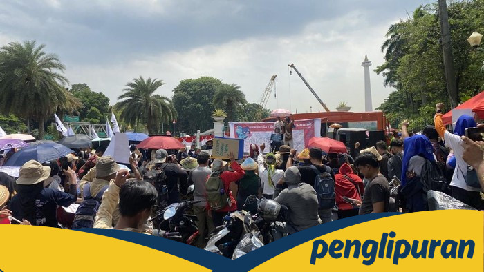 Demo Buruh Beralih, Aksi di Silang Monas Jadi Perhatian Publik