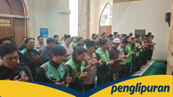 Kapolresta Bogor dan Ojol Bogor Raya Berikan Dukungan Melalui Salat Gaib untuk Affan Kurniawan