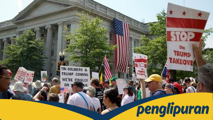 Warga AS Berdemo Ganas, Tolak Pengerahan Garda Nasional di Washington