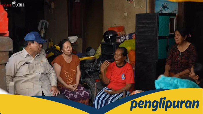 Prabowo Subianto Dampingi Warga Banjir Denpasar, Curi Perhatian Netizen