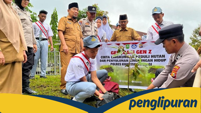 Polres Kuansing Melibatkan Gen Z dalam Gerakan Tanam Pohon untuk Masa Depan yang Hijau