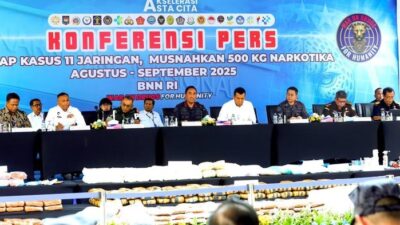 Tindak 11 Jaringan Narkoba, BNN Cegah Kerugian Ekonomi Negara Rp 130 M – Update 1