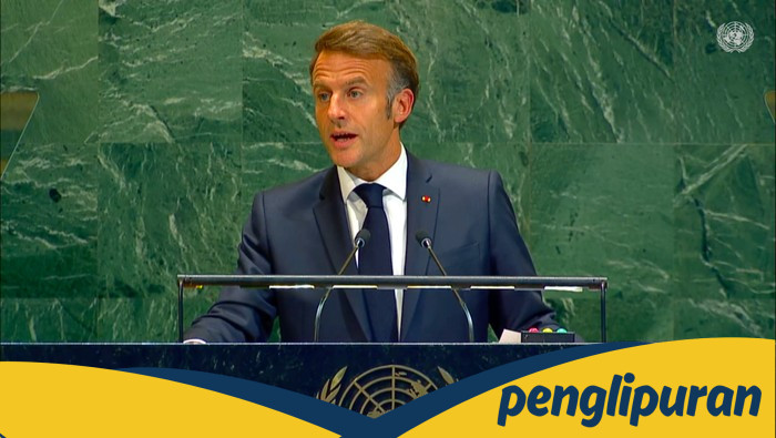 **Di KTT PBB, Macron Deklarasikan Prancis Akui Palestina Sebagai Negara**