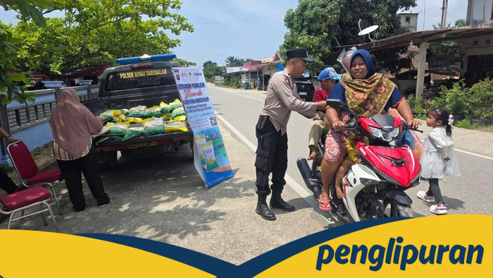 Polres Rohul Gelar Gerakan Pangan Murah, Beras Rp 11 Ribu/Kilo Ludes Diborong Warga