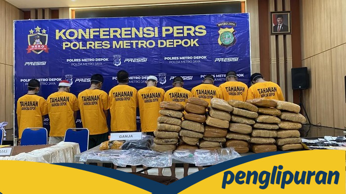 Polisi Tangkap Besar, Sita 78,65 Kg Ganja dari sindikat Depok!