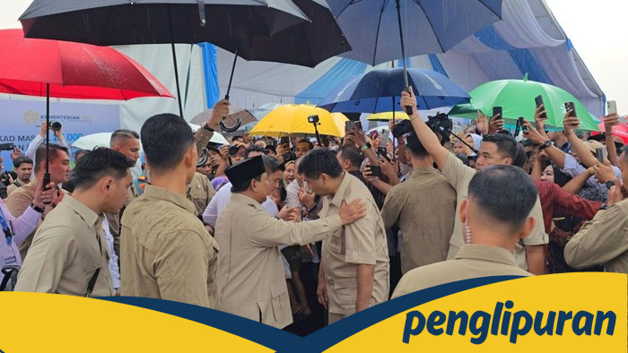 Hujan-hujanan, Prabowo Sapa Langsung Warga Pemilik Rumah Subsidi di Cileungsi - Update 1