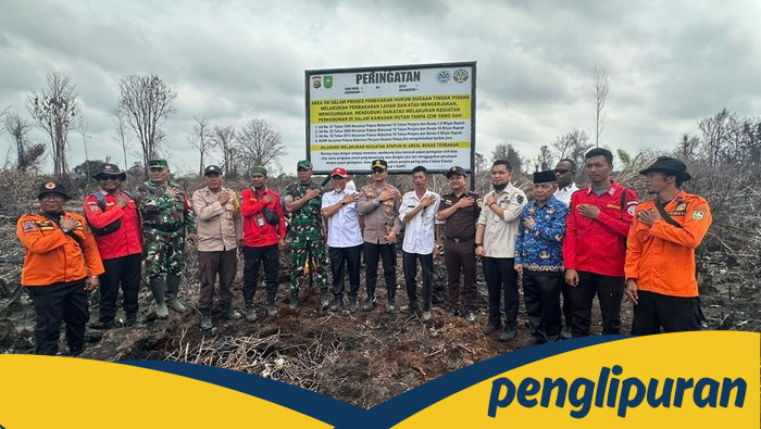Polres Bengkalis Beraksi, Pasang Peringatan di Lahan Bekas Terbakar untuk Cegah Karhutla!