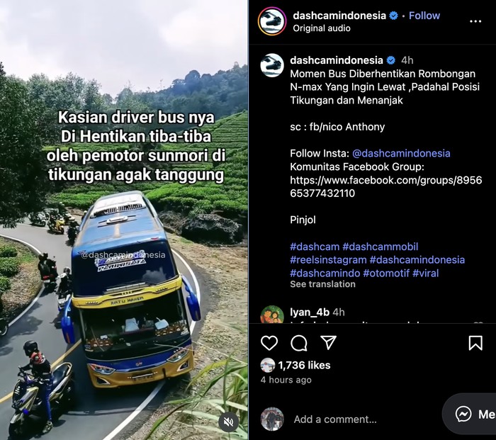 **Permohonan Maaf Pemotor Nmax yang Viral Adang Bus di Tikungan Ciwidey**