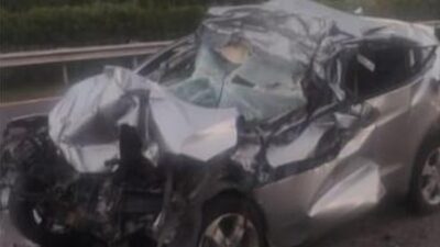 **Penampakan HR-V Ringsek Usai Kecelakaan Maut 130 Km/Jam di Tol Jagorawi**