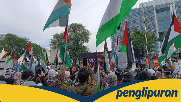 Aksi Bela Palestina Diterjang, Jalan Medan Merdeka Selatan Ditutup