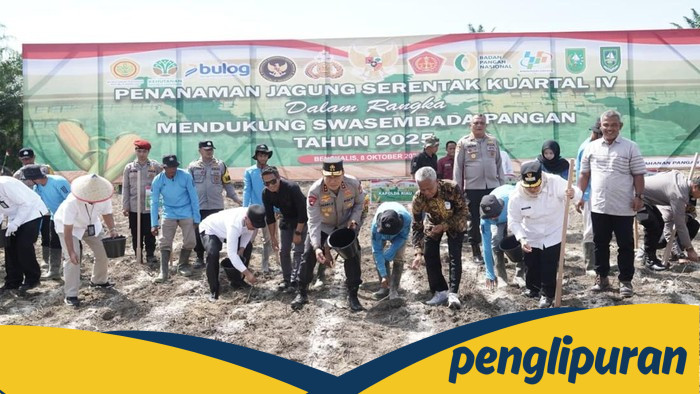 Kapolda Riau Gagas Inovasi Pertanian, Tanam Jagung Serentak di 456,56 Hektare