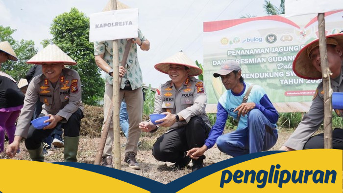 Polresta Pekanbaru Tanam Jagung, Sumbang Sembako, dan Resapi Solidaritas