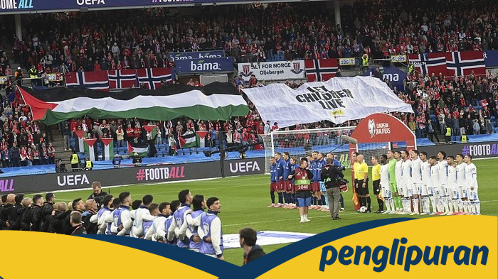 Haaland Obok-obok Israel, Fans Norwegia Kibarkan Bendera Palestina dalam Kualifikasi Piala Dunia 2026