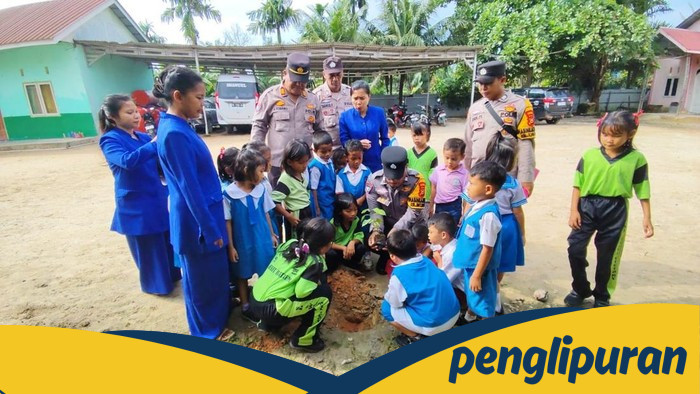 Polres Dumai Ajak Anak TK Tanam Pohon, Wujudkan Generasi Peduli Lingkungan