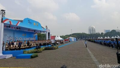 Kapolri Pimpin Apel Ojol di Monas, Ajak Jaga Jakarta dari Ancaman Kriminalitas