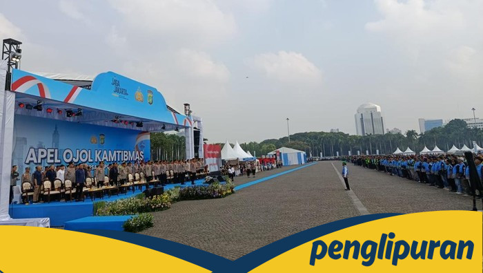 Kapolri Pimpin Apel Ojol di Monas, Ajak Jaga Jakarta dari Ancaman Kriminalitas