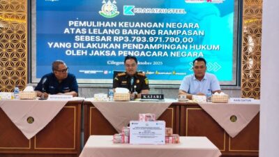 **Tanah Rampasan Korupsi Laku Dilelang, Jaksa Cilegon Kembalikan Rp3,7 M ke Negara**
