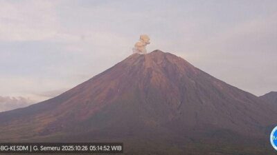 **Gunung Semeru Kembali Erupsi Dua Kali, Letusan Mencapai 700 Meter!**