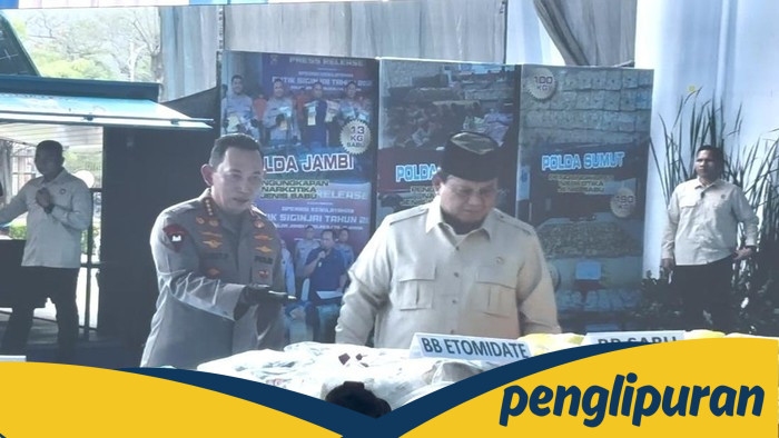 Prabowo Mengawasi Pemusnahan 2,1 Ton Narkoba di Mabes Polri