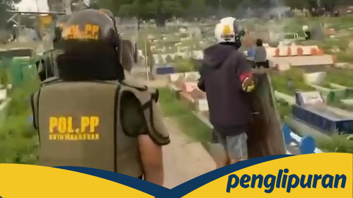 Anggota Satpol PP Makassar Siap Temukan Busur Panah Saat Lerai Bentrokan Warga
