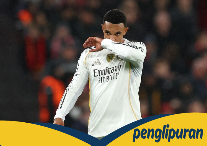 Bellingham Belain Trent Alexander-Arnold dalam Pertandingan Liga Champions Liverpool vs Real Madrid