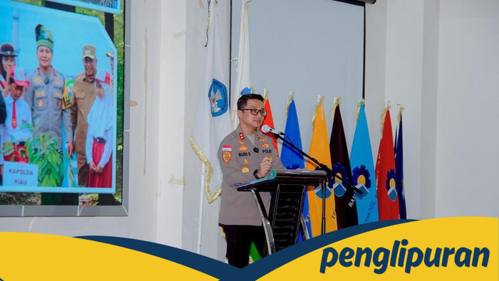 [Kapolres Bengkalis Safari Kampus Ajak Mahasiswa Jaga Hutan Lewat Green Policing]