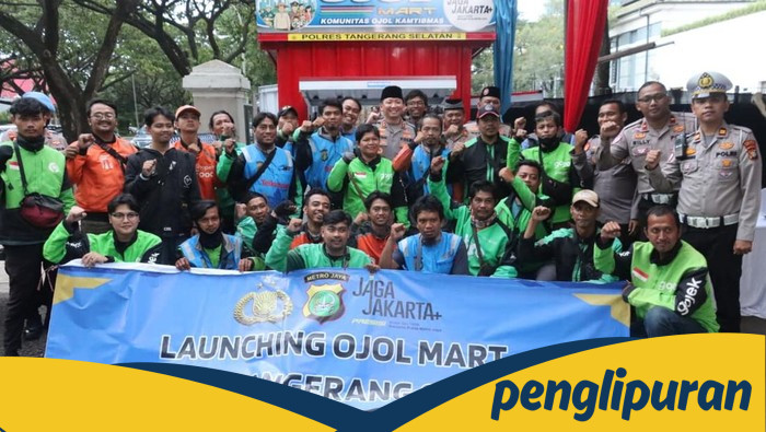 Peduli Komunitas Ojek Online, Polres Tangsel Resmi Luncurkan 'Ojol Mart' di Serpong Utara