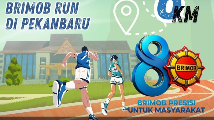 Rayakan HUT ke-80 Brimob, Polda Riau Gelar Brimob Run 8K Berjersey Unik - Update 1